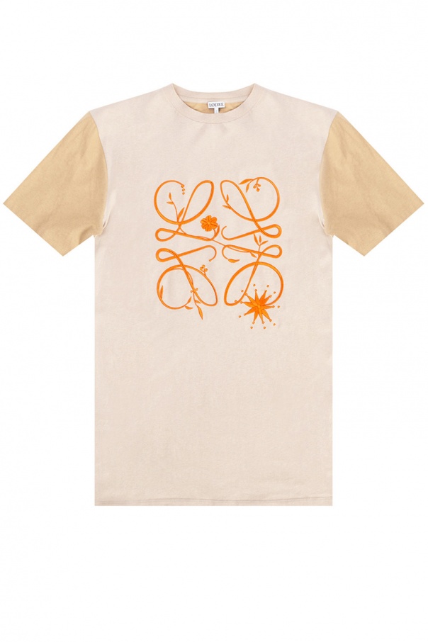 【関税&送料込】Loewe Embroidered Draped T-Shirt Draped shirt in cotton Green - LOEWE